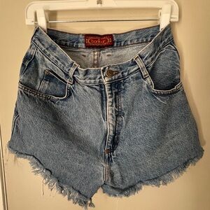 High waisted denim shorts